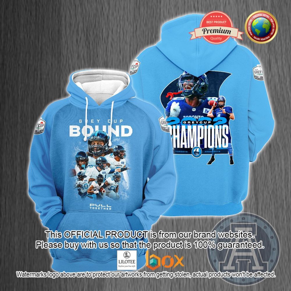 HOT Toronto Argonauts 109th Grey Cup Blue 3D Hoodie, T-Shirt 1