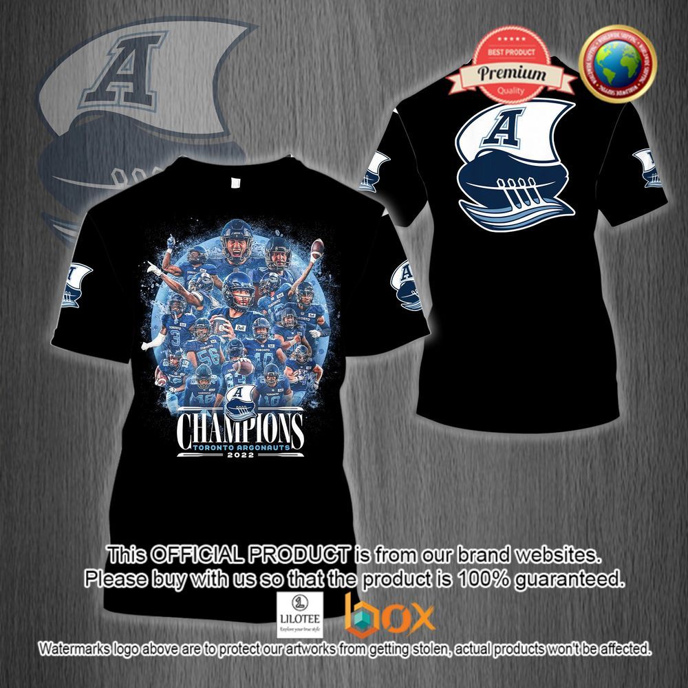 HOT Toronto Argonauts 109th Grey Cup Champion 2022 Black 3D Hoodie, T-Shirt 3