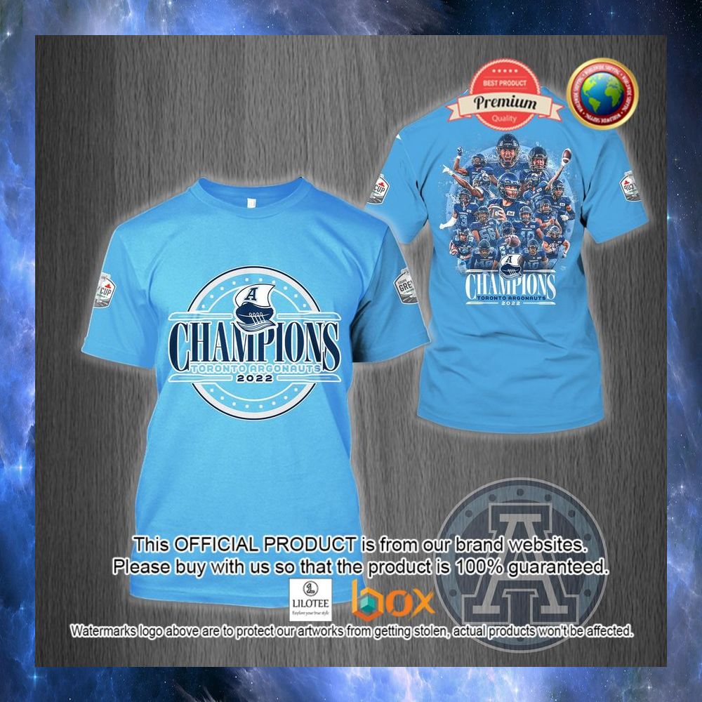 HOT Toronto Argonauts 109th Grey Cup Champion 2022 Light Blue 3D Hoodie, T-Shirt 7