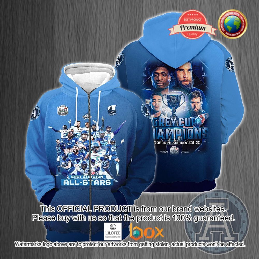 HOT Toronto Argonauts 109th Grey Cup East Division All-Stars 3D Hoodie, T-Shirt 4