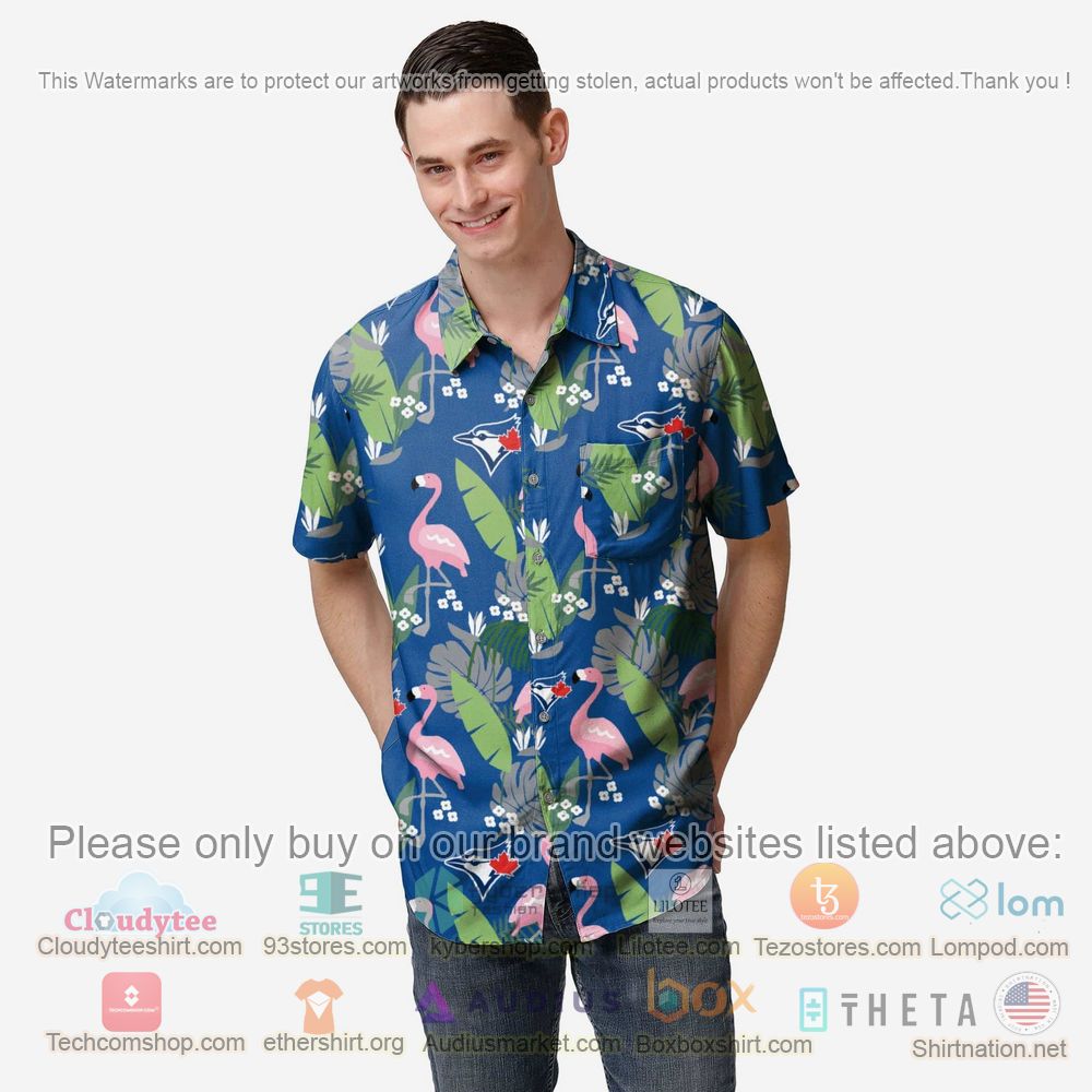 HOT Toronto Blue Jays Floral Button-Up Hawaii Shirt 1
