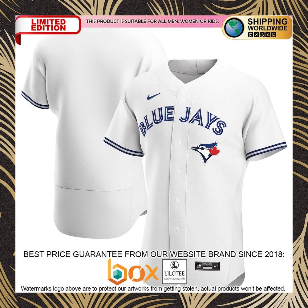 NEW Toronto Blue Jays Home Authentic Team White Baseball Jersey 4
