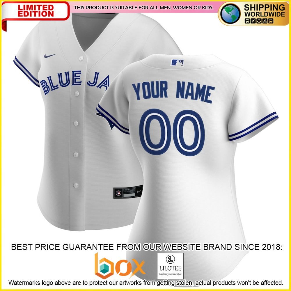 HOT Toronto Blue Jays Women's Custom Name Number White Baseball Jersey Shirt 1