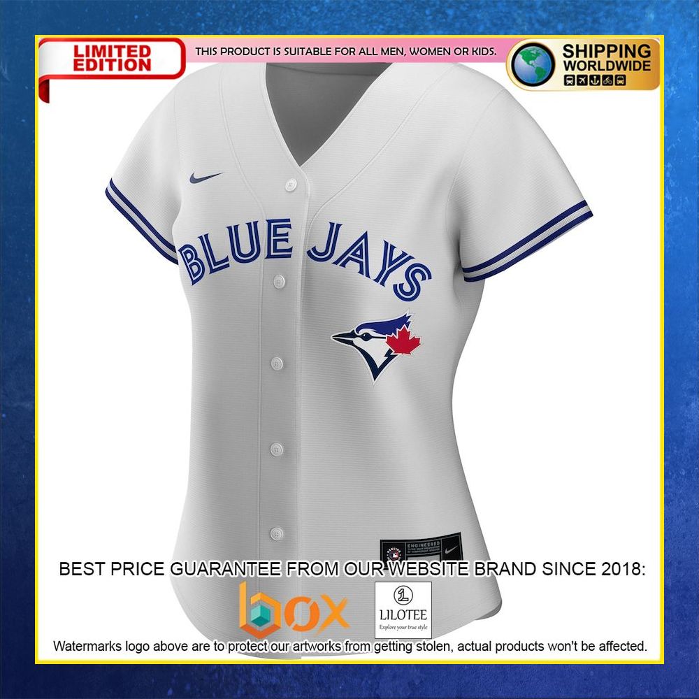 HOT Toronto Blue Jays Women's Custom Name Number White Baseball Jersey Shirt 5
