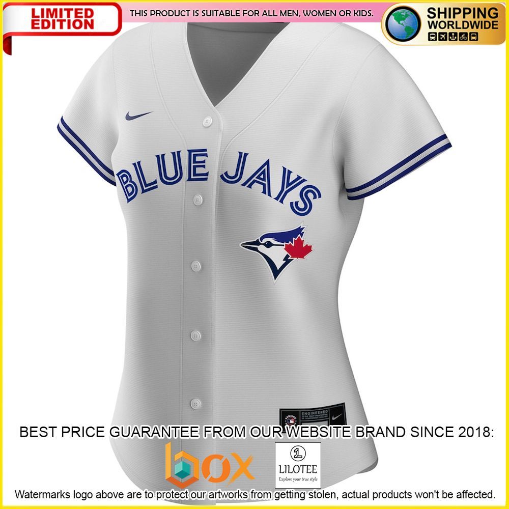 HOT Toronto Blue Jays Women's Custom Name Number White Baseball Jersey Shirt 2