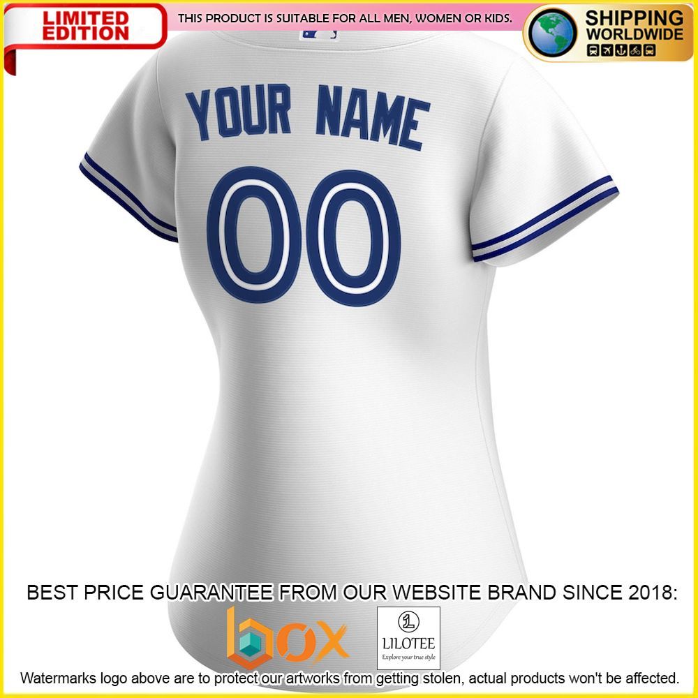 HOT Toronto Blue Jays Women's Custom Name Number White Baseball Jersey Shirt 3