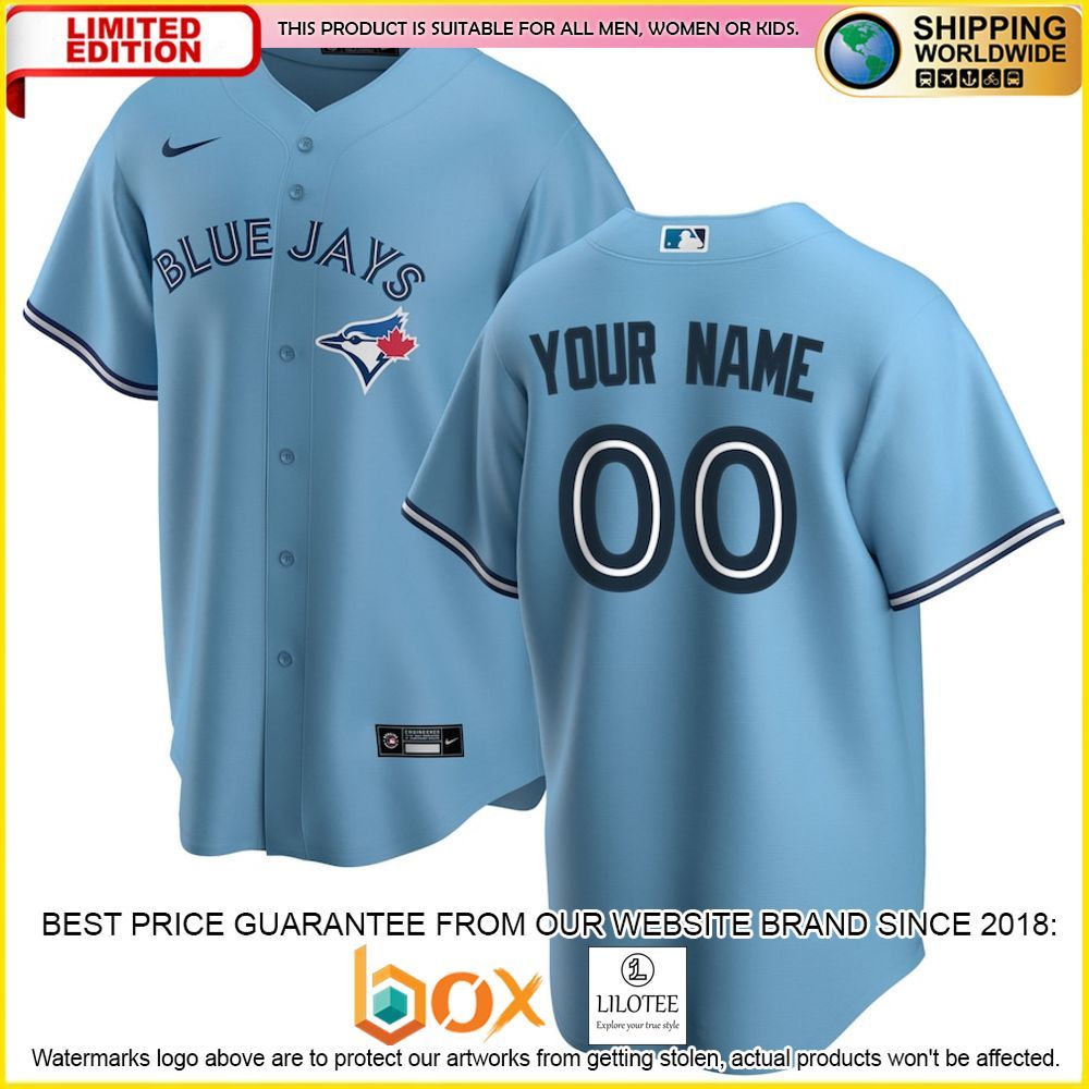 HOT Toronto Blue Jays Custom Name Number Light Blue Baseball Jersey Shirt 1