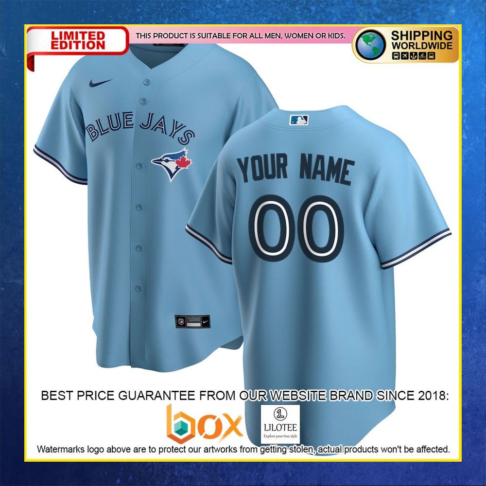 HOT Toronto Blue Jays Custom Name Number Light Blue Baseball Jersey Shirt 4