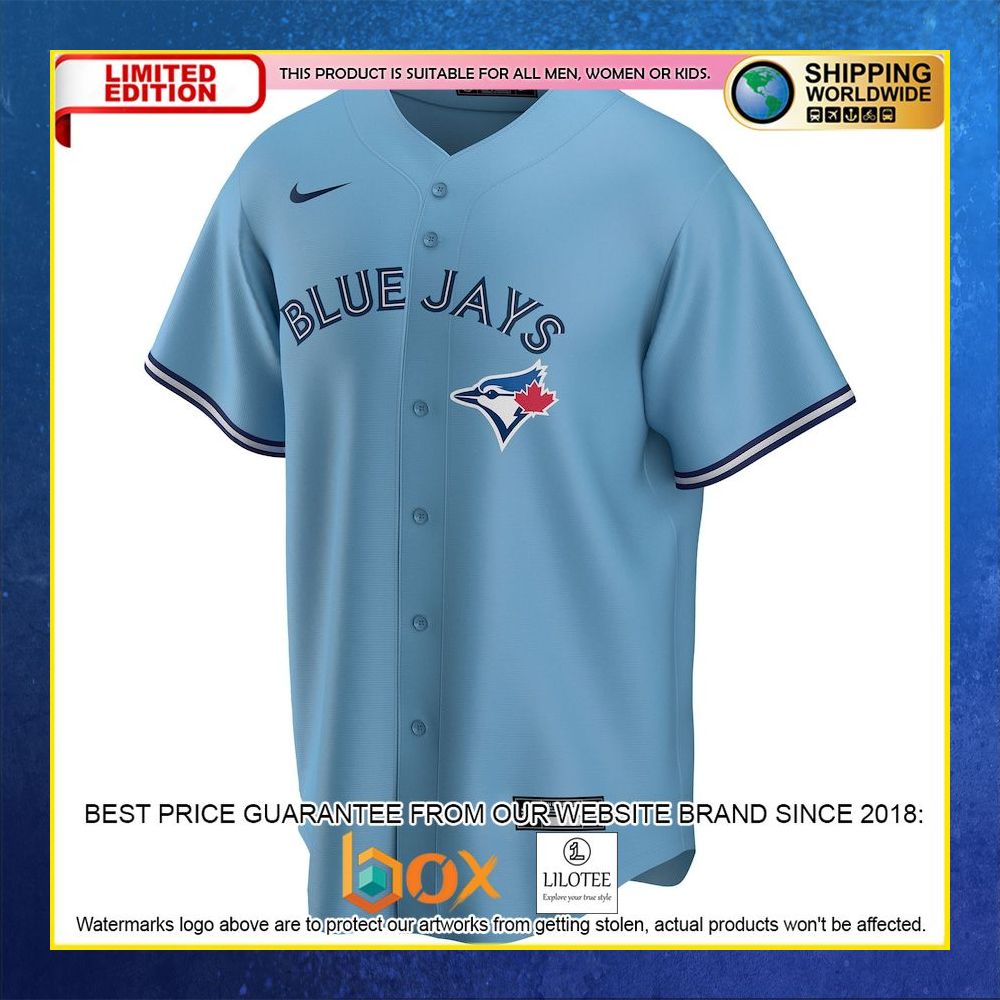 HOT Toronto Blue Jays Custom Name Number Light Blue Baseball Jersey Shirt 5