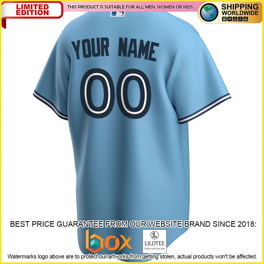 HOT Toronto Blue Jays Custom Name Number Light Blue Baseball Jersey Shirt 3