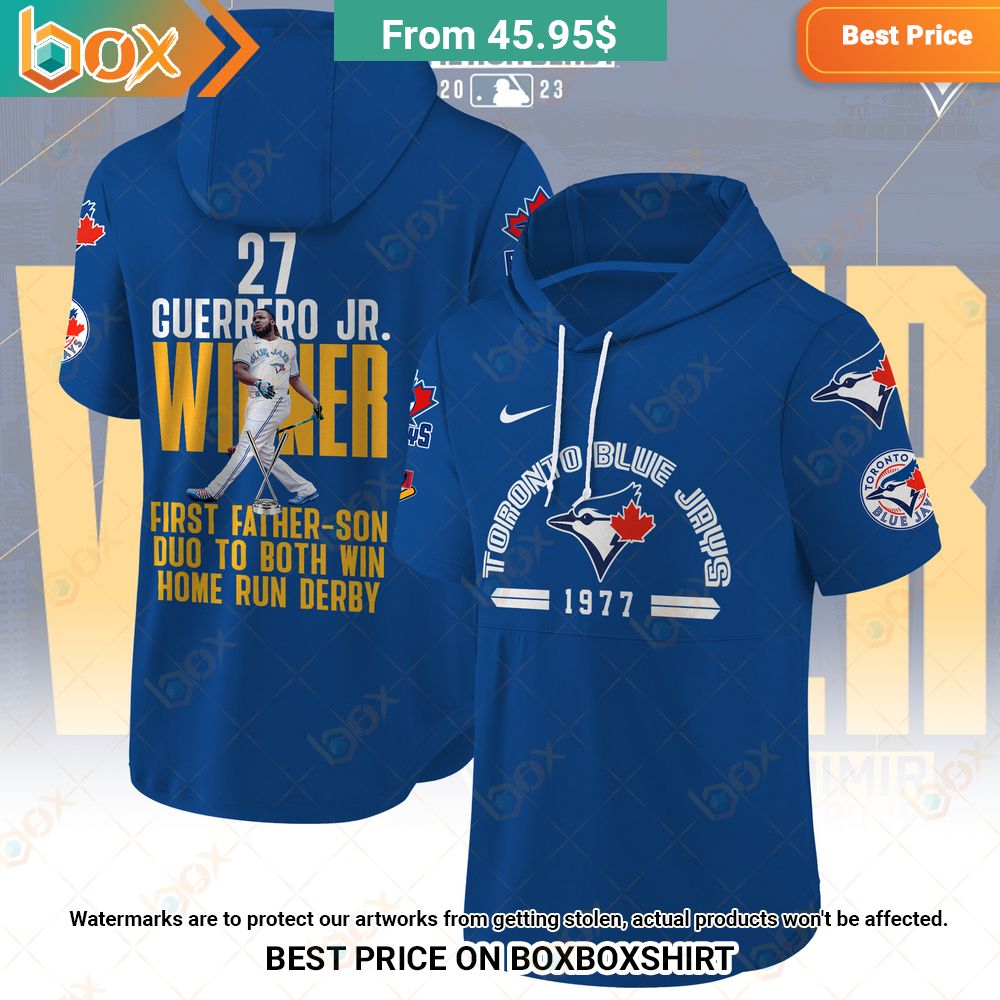 Toronto Blue Jays Short Sleeve Hoodie T-Shirt 1