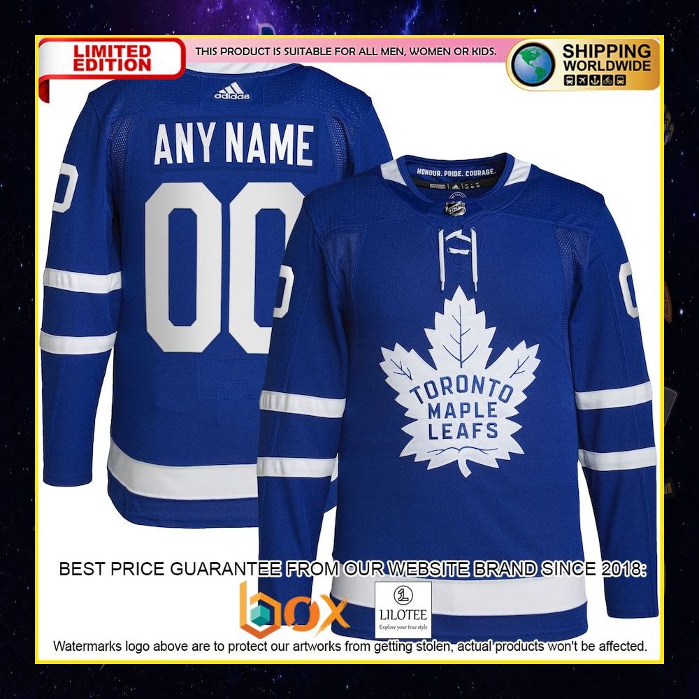 NEW Toronto Maple Leafs Adidas Custom Royal Premium Hockey Jersey 10