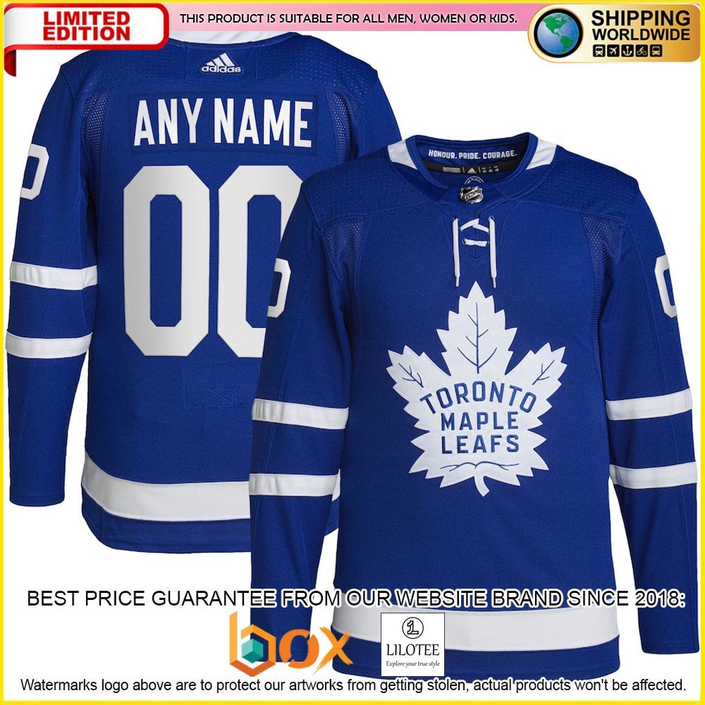 NEW Toronto Maple Leafs Adidas Custom Royal Premium Hockey Jersey 1