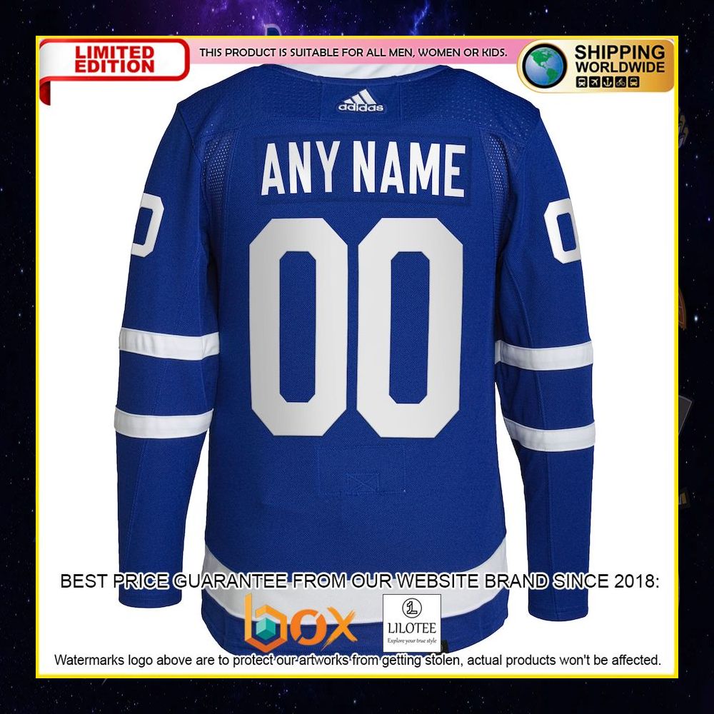 NEW Toronto Maple Leafs Adidas Custom Royal Premium Hockey Jersey 12
