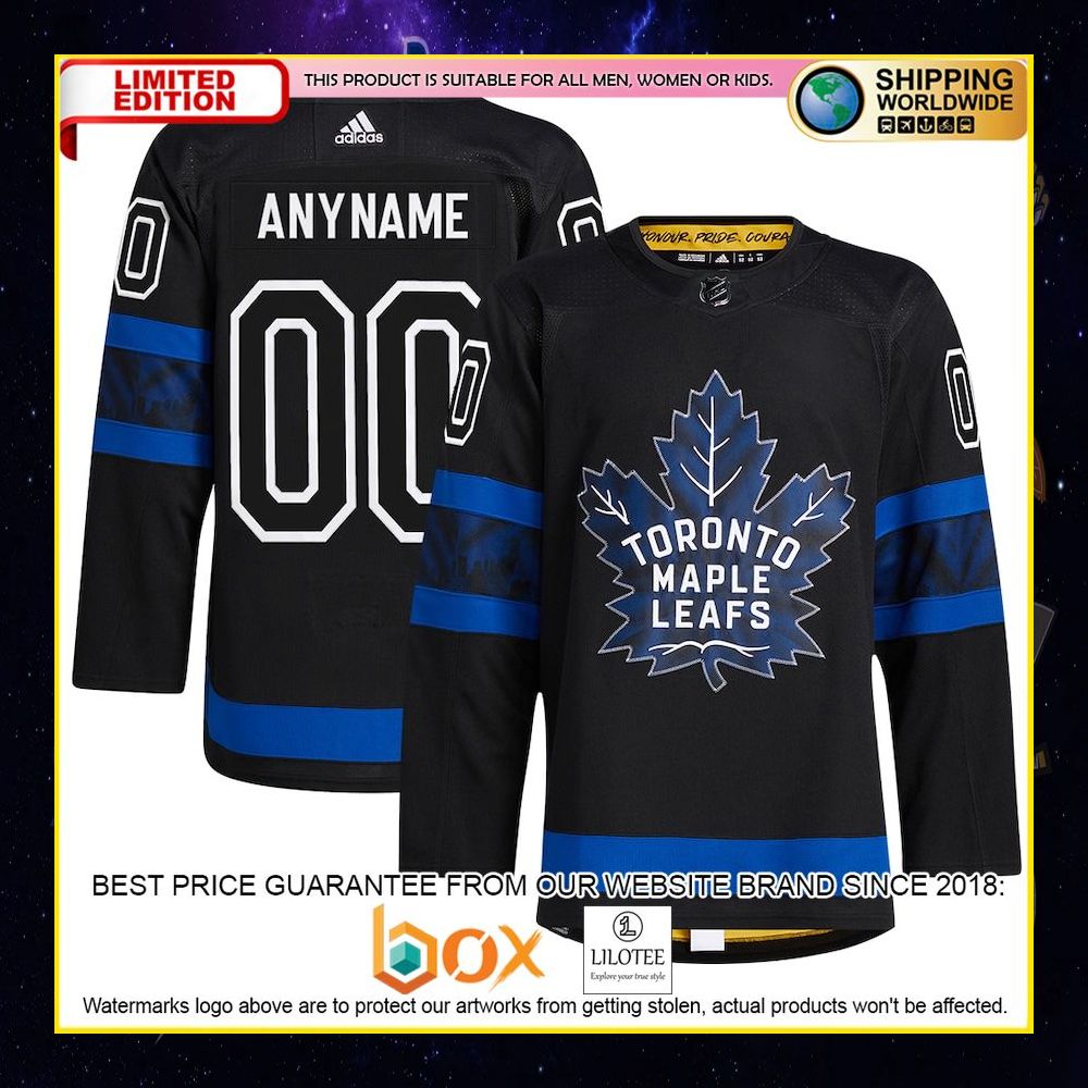 NEW Toronto Maple Leafs Adidas X Drew House Alternate Custom Black Premium Hockey Jersey 10