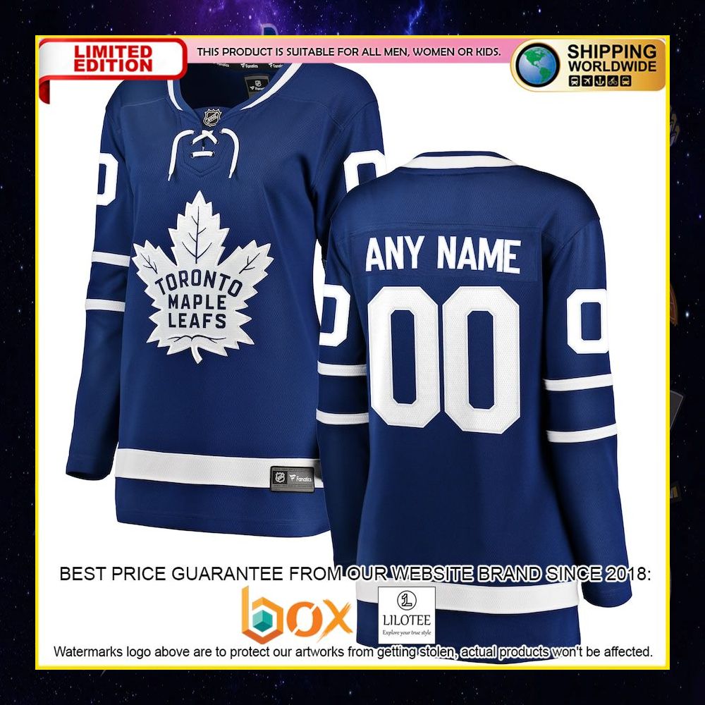 NEW Toronto Maple Leafs Fanatics Branded Women's Home Custom Blue Premium Hockey Jersey 4