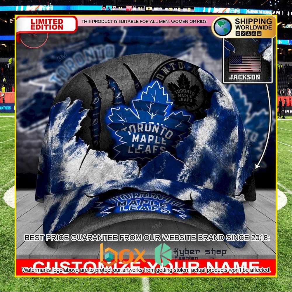 NEW Toronto Maple Leafs Skull NHL Custom Name Cap Hat 7