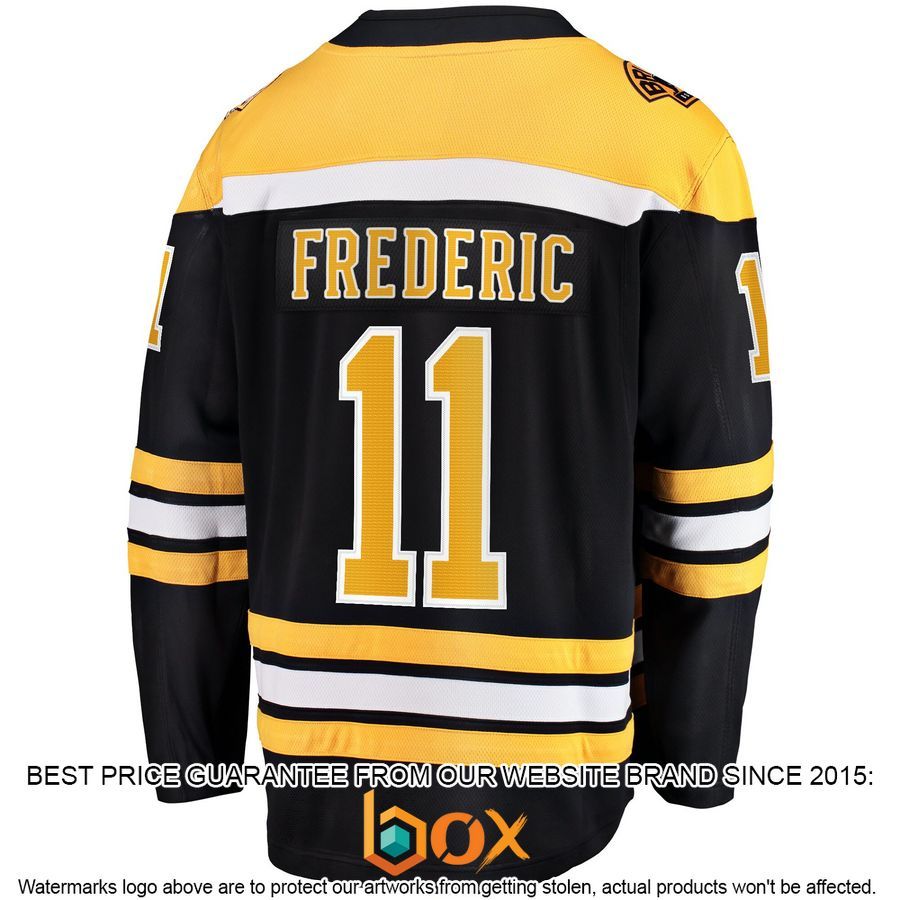 NEW Trent Frederic Boston Bruins Home Player Black Hockey Jersey 3