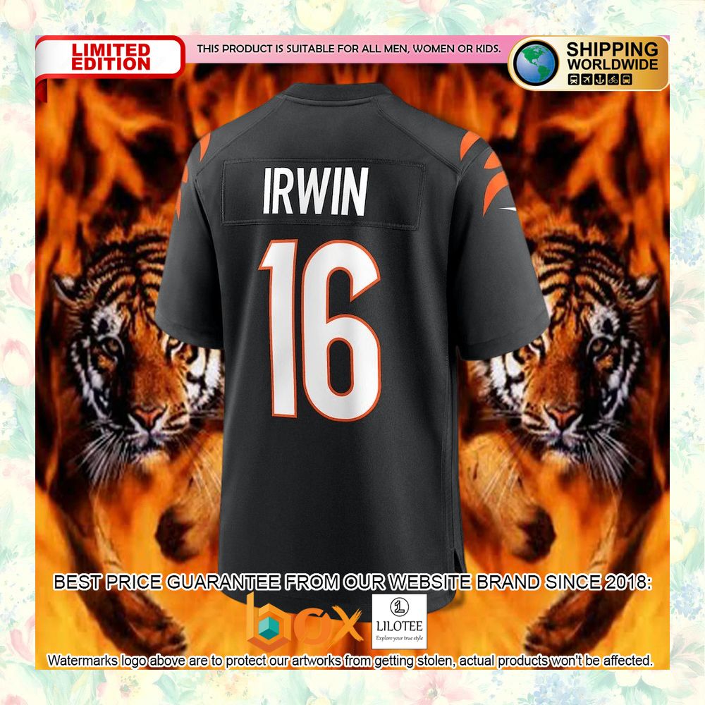 BEST Trenton Irwin Cincinnati Bengals Player Black Football Jersey 6
