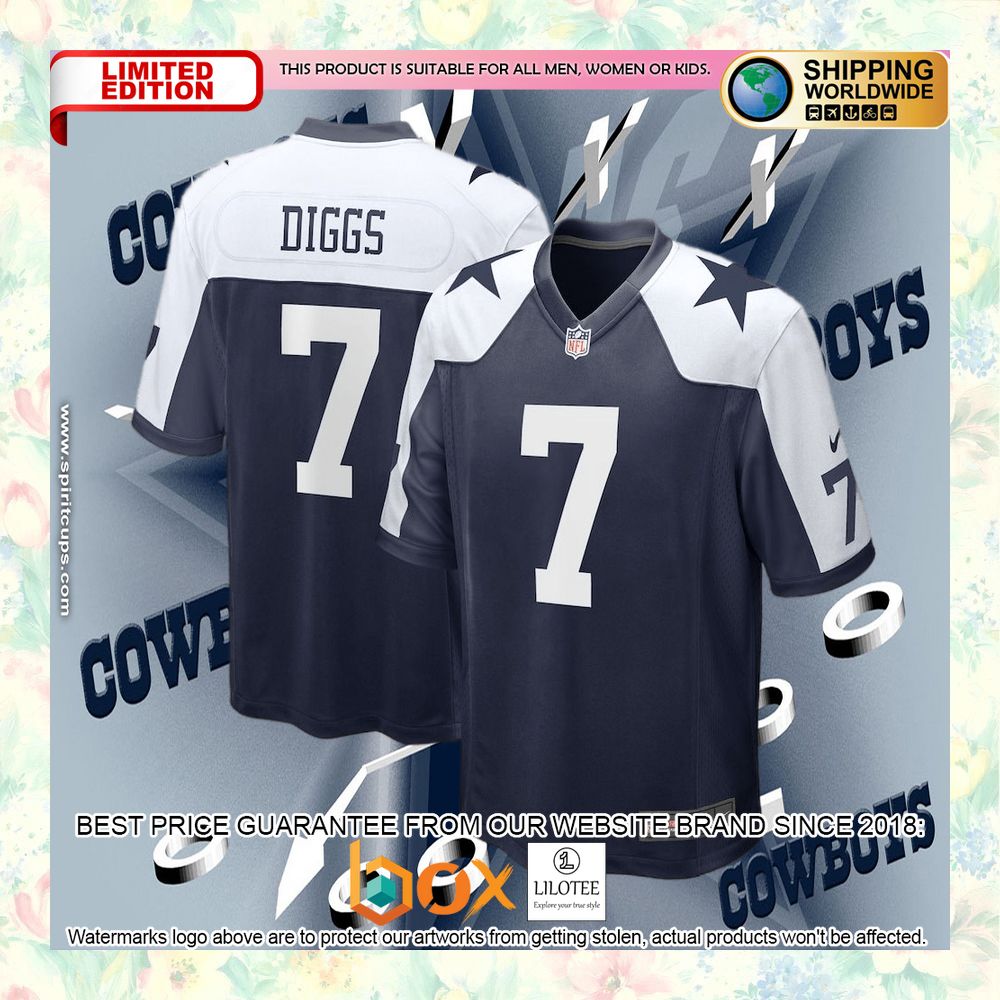 BEST Trevon Diggs Dallas Cowboys Alternate Navy Football Jersey 4