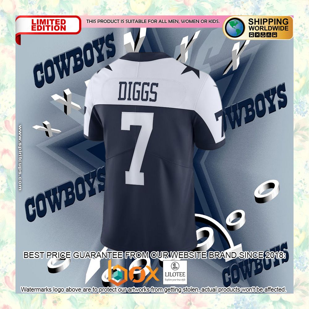 BEST Trevon Diggs Dallas Cowboys Alternate Vapor Navy Football Jersey 6