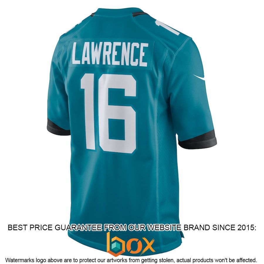 BEST Trevor Lawrence Jacksonville Jaguars Home Teal Football Jersey 3