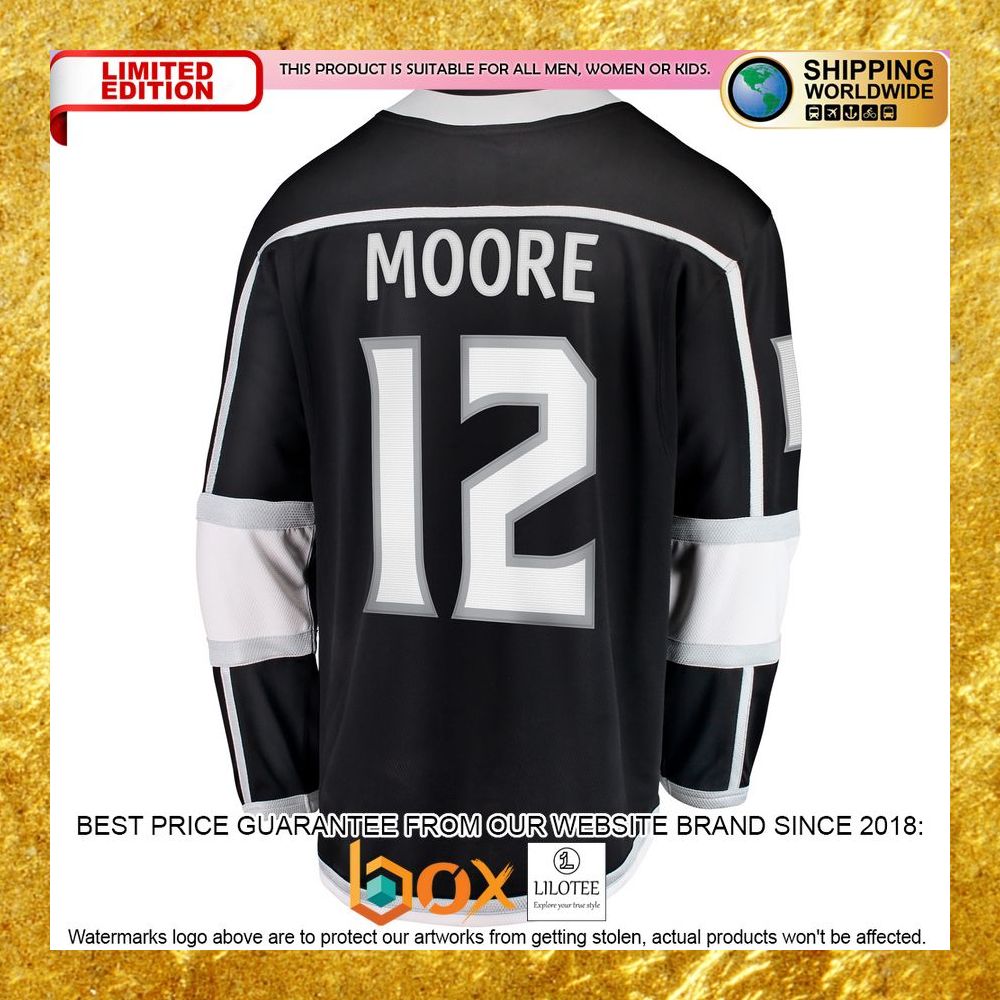 NEW Trevor Moore Los Angeles Kings Home Player Black Hockey Jersey 7