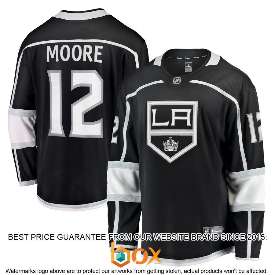 NEW Trevor Moore Los Angeles Kings Home Player Black Hockey Jersey 4