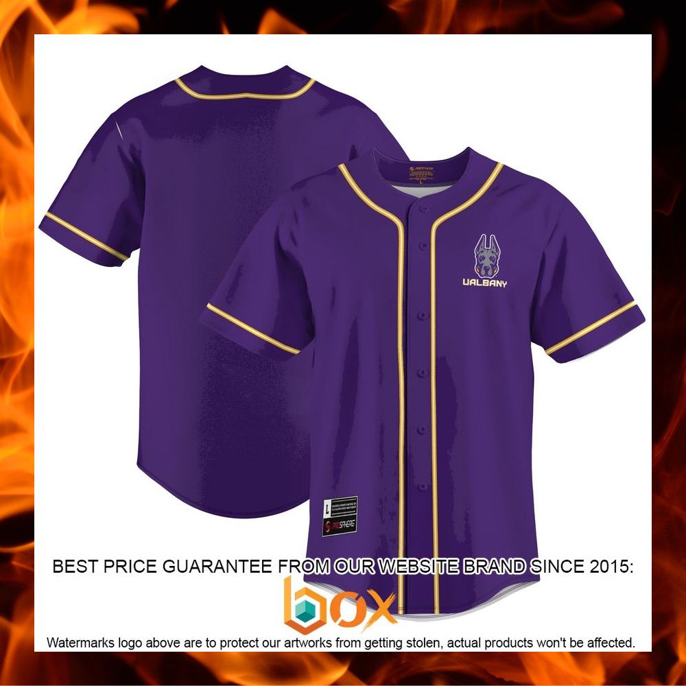 BEST UAlbany Great Danes ProSphere Purple Baseball Jersey 5