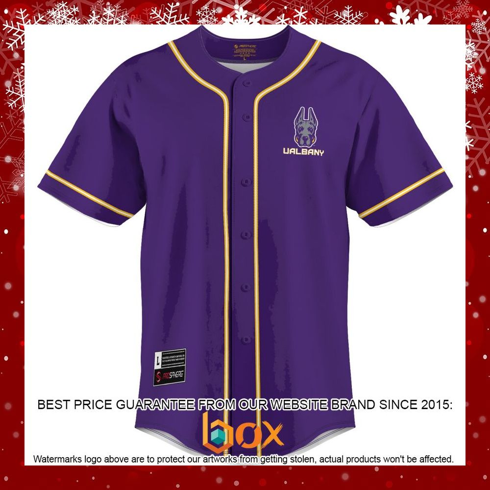 BEST UAlbany Great Danes ProSphere Purple Baseball Jersey 2