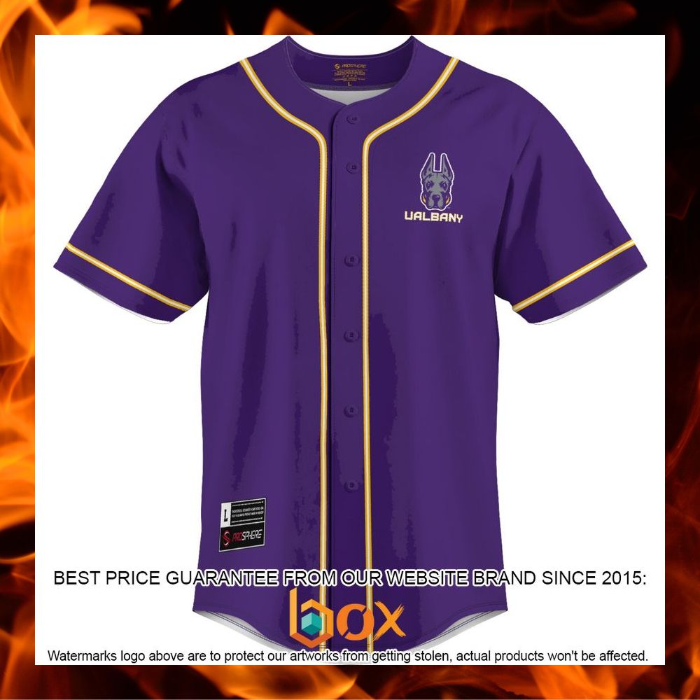 BEST UAlbany Great Danes ProSphere Purple Baseball Jersey 6