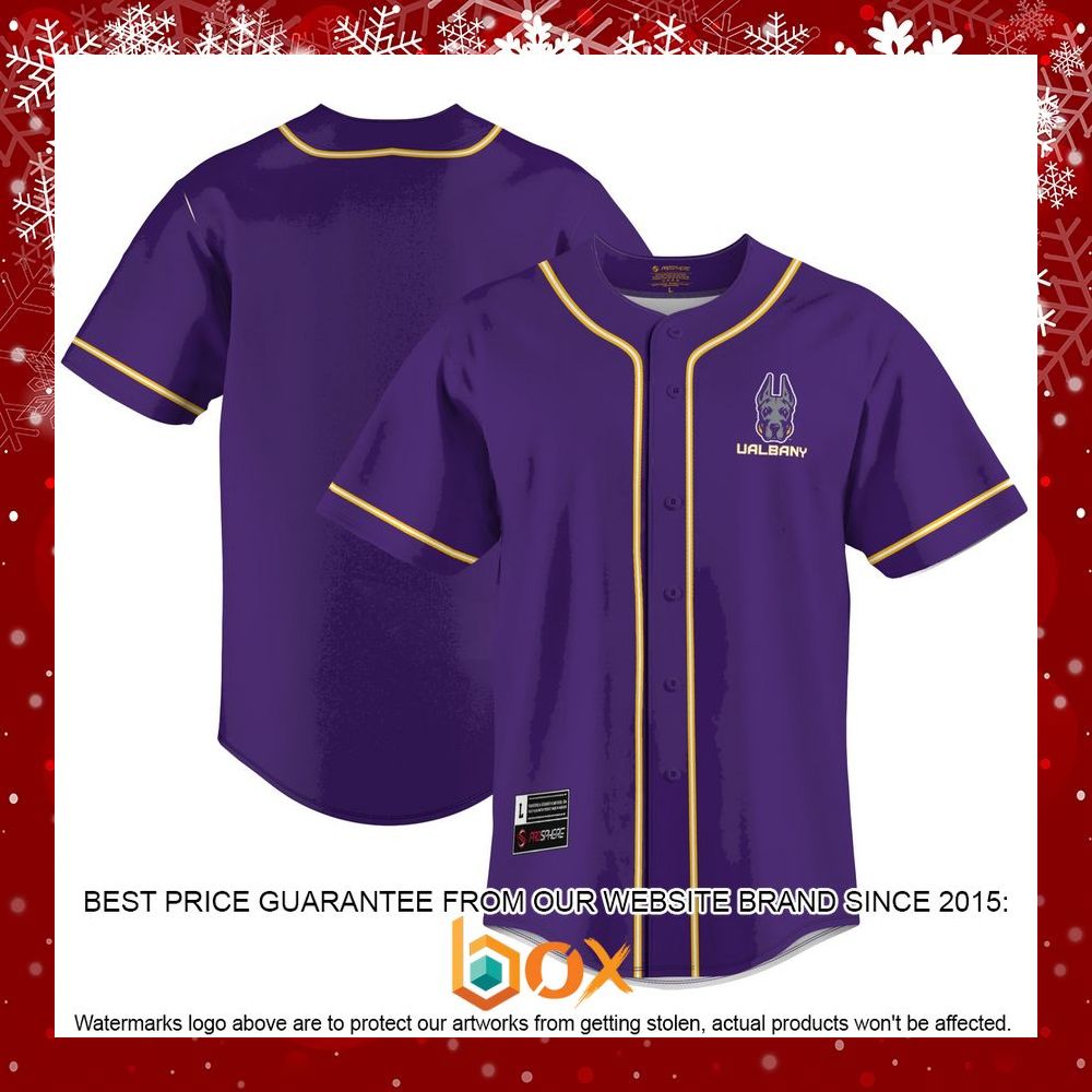 BEST UAlbany Great Danes ProSphere Purple Baseball Jersey 4