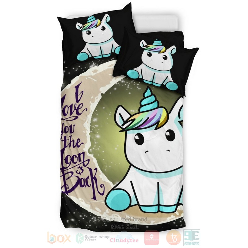 Unicorn I love You to the Moon and Back Bedding Set 2