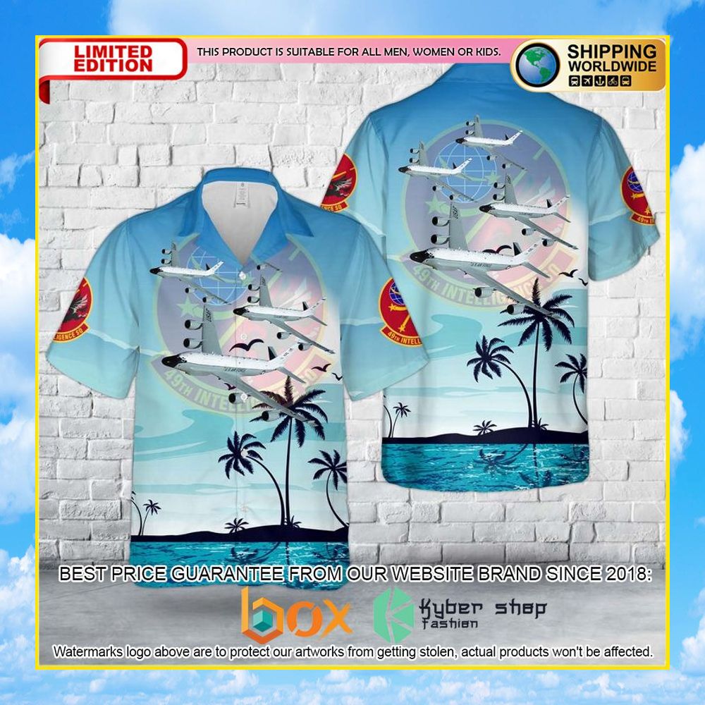 NEW US Air Force 49th Intelligence Squadron RC 135 3D Hawaii Shirt 7
