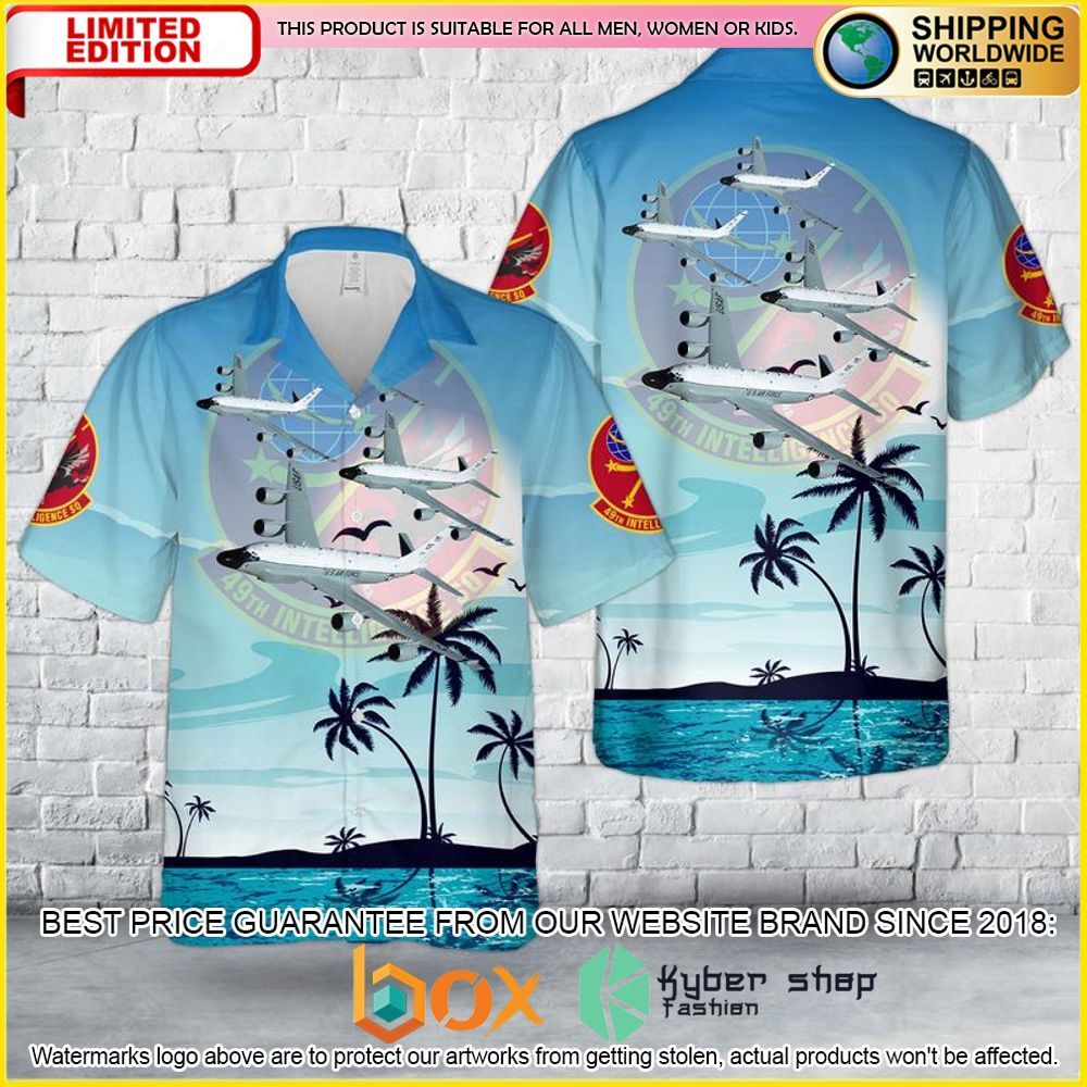 NEW US Air Force 49th Intelligence Squadron RC 135 3D Hawaii Shirt 1