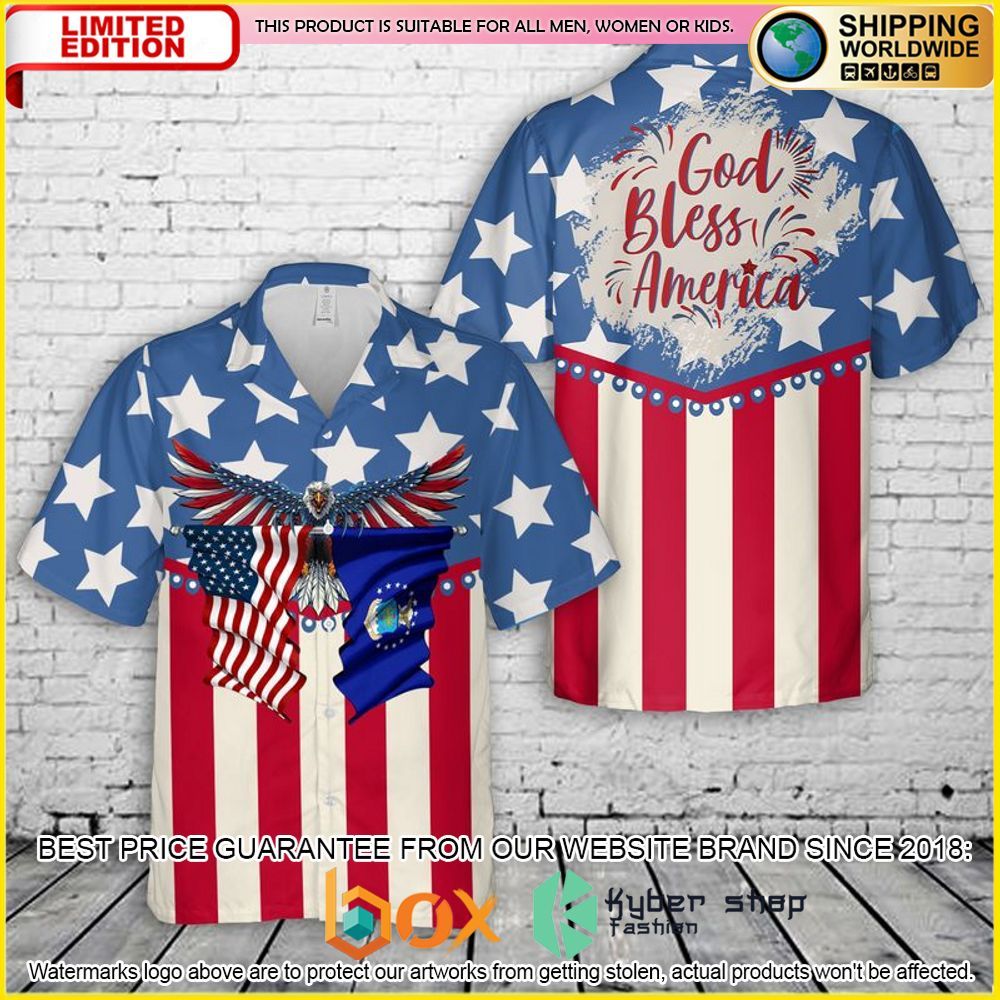 TOP US Air Force God Bless America 4th of July 3D Hawaiian Shirt 6