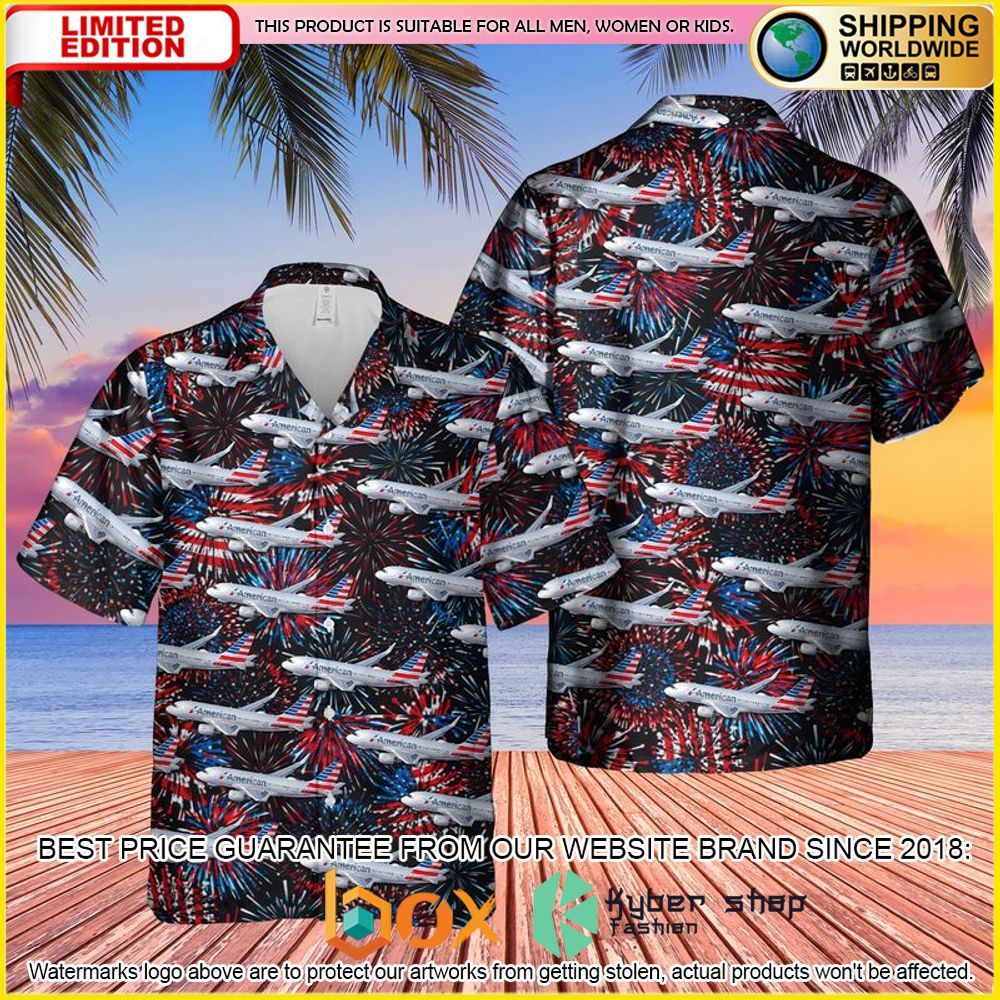 TOP US Airlines Airbus A319-115 4th of July 3D Hawaiian Shirt 1