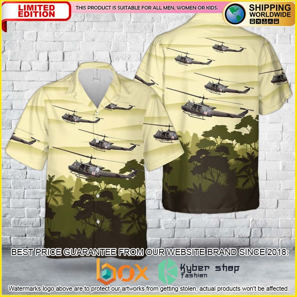 NEW US Army Uh 1 Huey Medevac Green 3D Hawaii Shirt 6