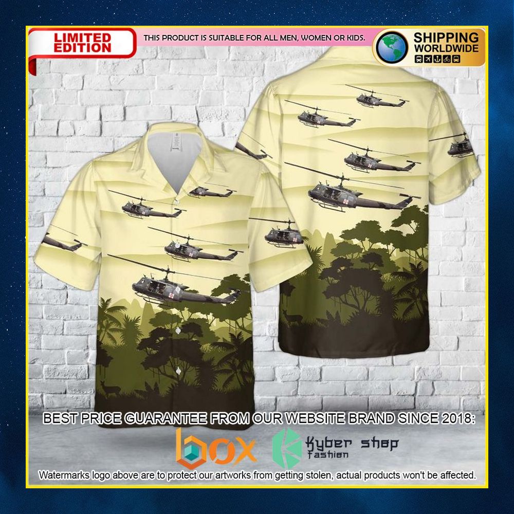 NEW US Army Uh 1 Huey Medevac Green 3D Hawaii Shirt 3