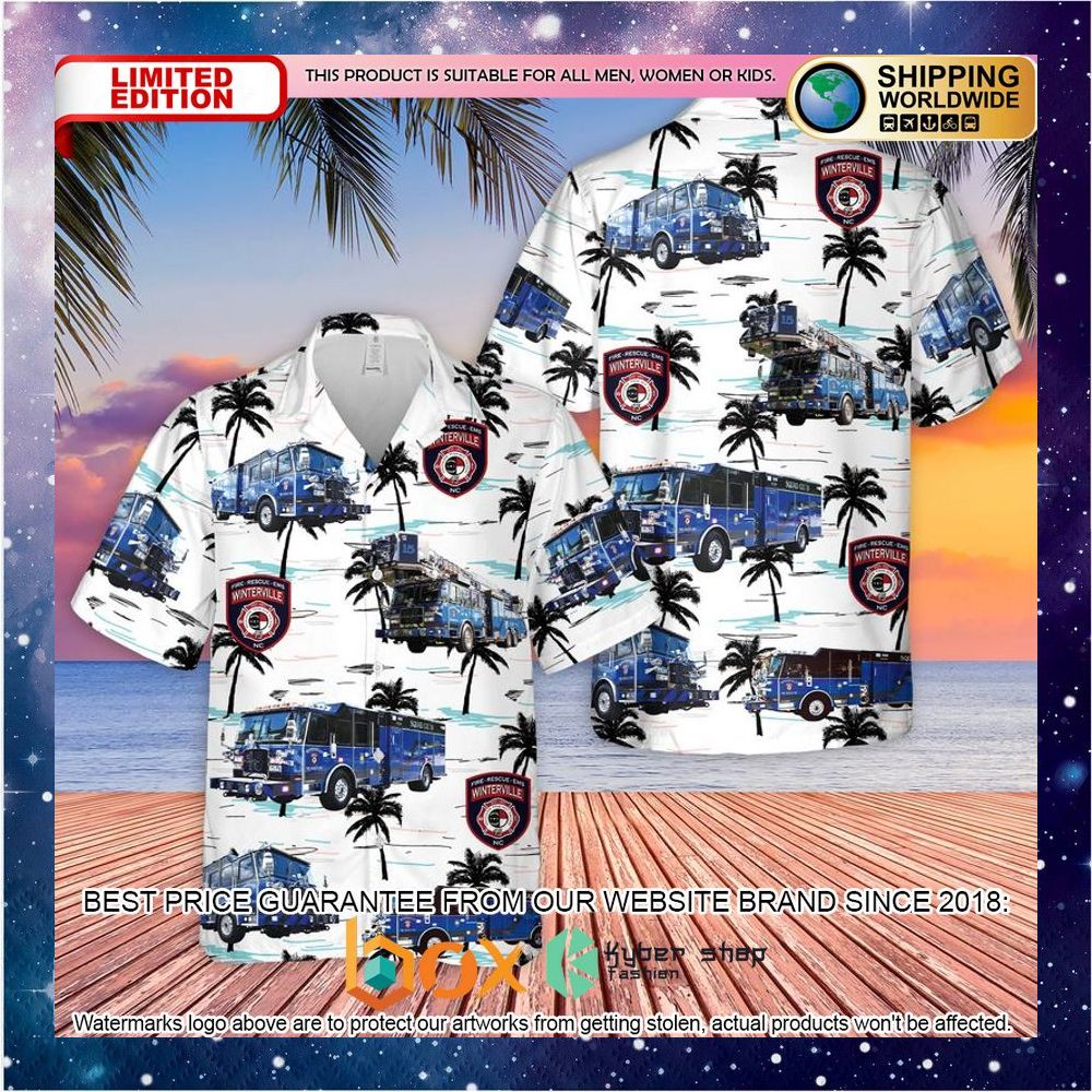 BEST US Winterville Fire-Rescue-EMS Hawaiian Shirt 2