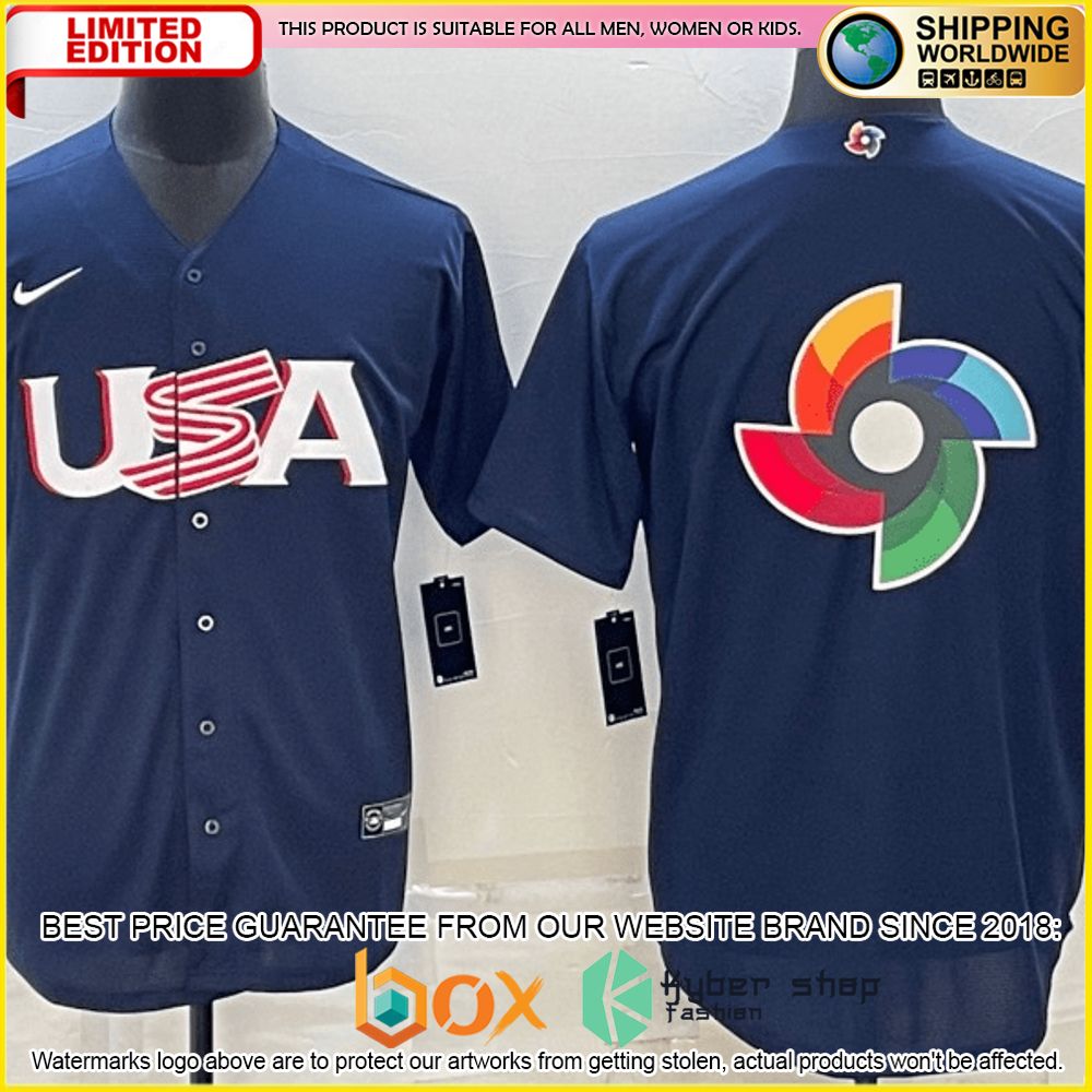 NEW USA Personalized Navy Premium Baseball Jersey 2