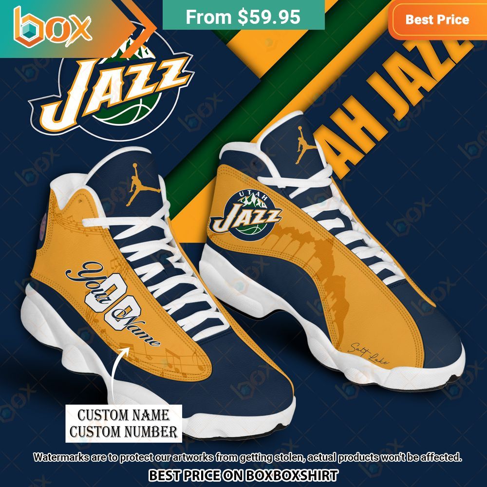 Utah Jazz Personalized Air Jordan 13 Sneaker 7
