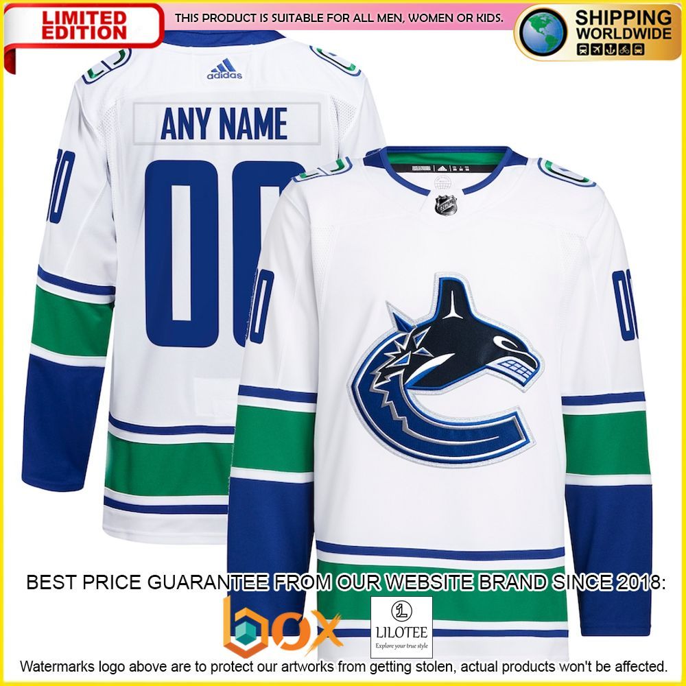 NEW Vancouver Canucks Adidas Custom Royal Premium Hockey Jersey 7