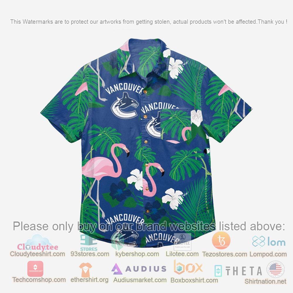 HOT Vancouver Canucks Floral Button-Up Hawaii Shirt 1
