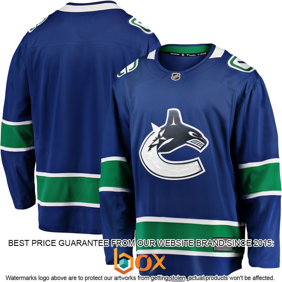 NEW Vancouver Canucks Home Team Blue Hockey Jersey 4