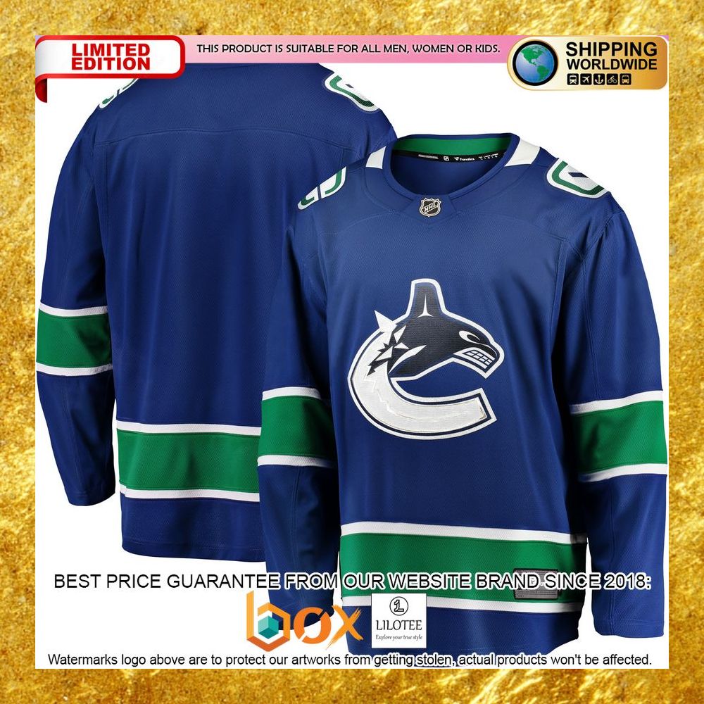 NEW Vancouver Canucks Home Team Blue Hockey Jersey 8