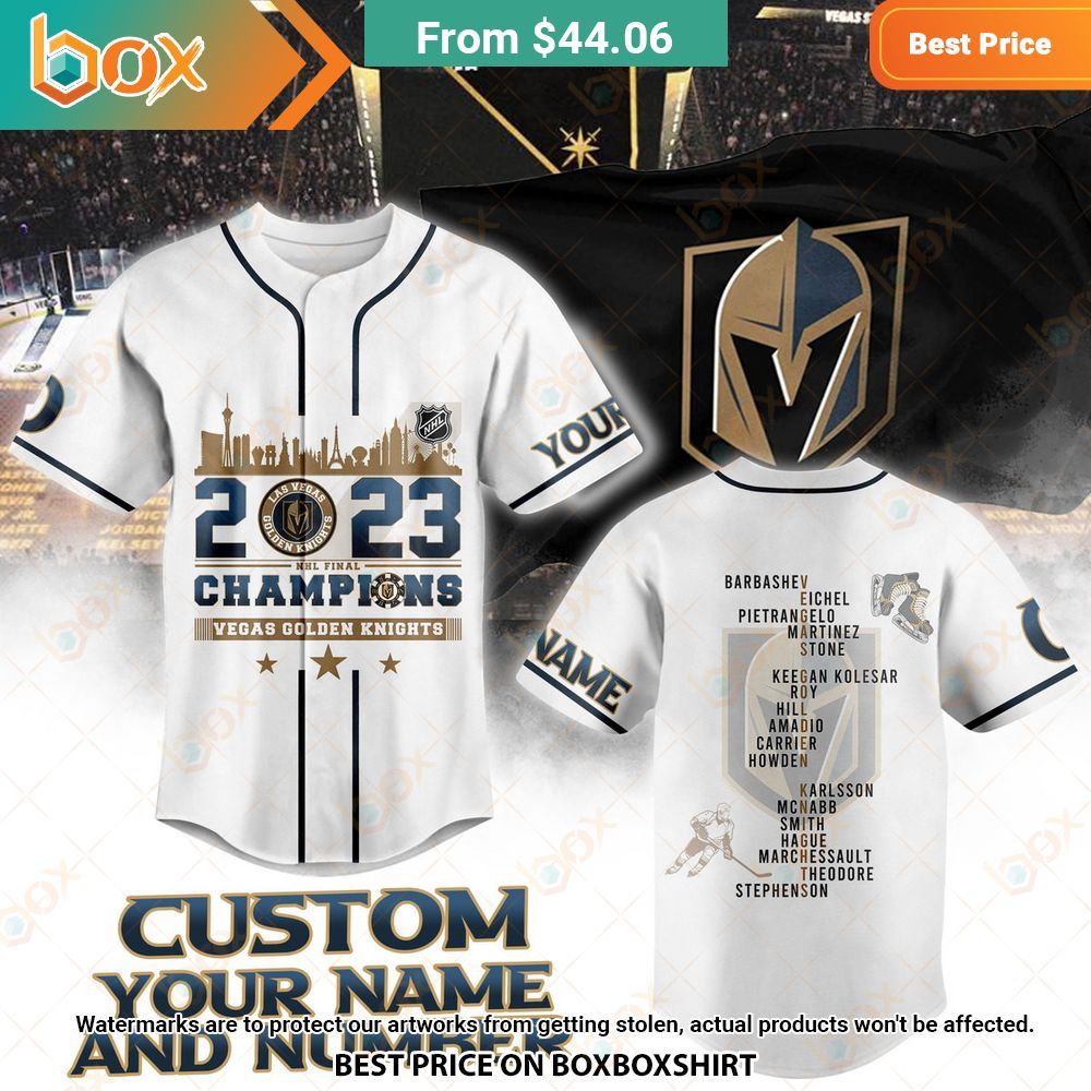 Vegas Golden Knights NHL Stanley Cup Champions 2023 Custom Baseball Jersey 3