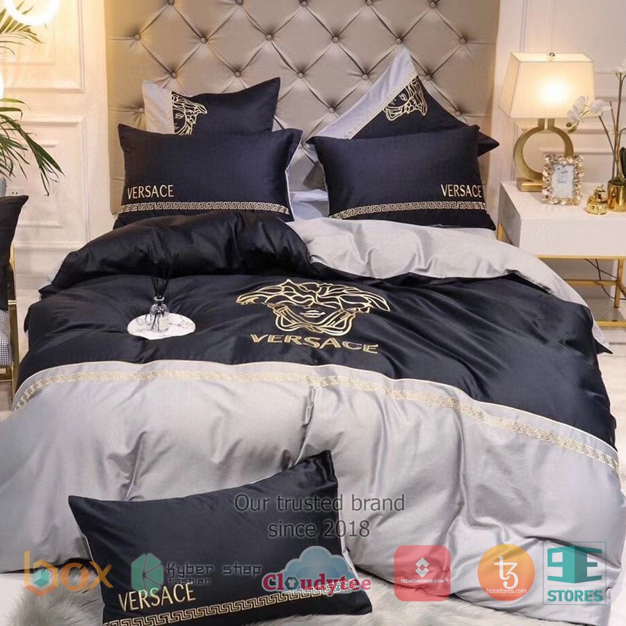 Versace Navy-Grey Bedding Set 1