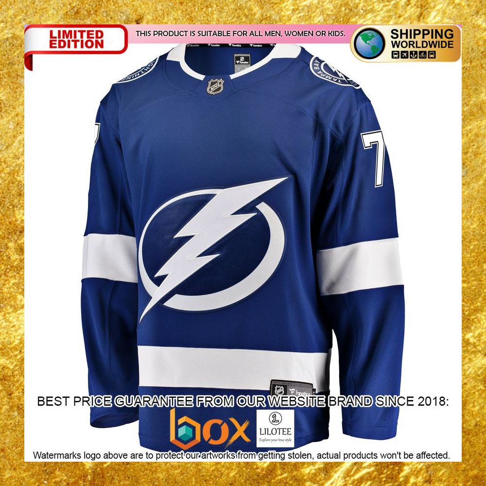 NEW Victor Hedman Tampa Bay Lightning Home Player Blue Hockey Jersey 10