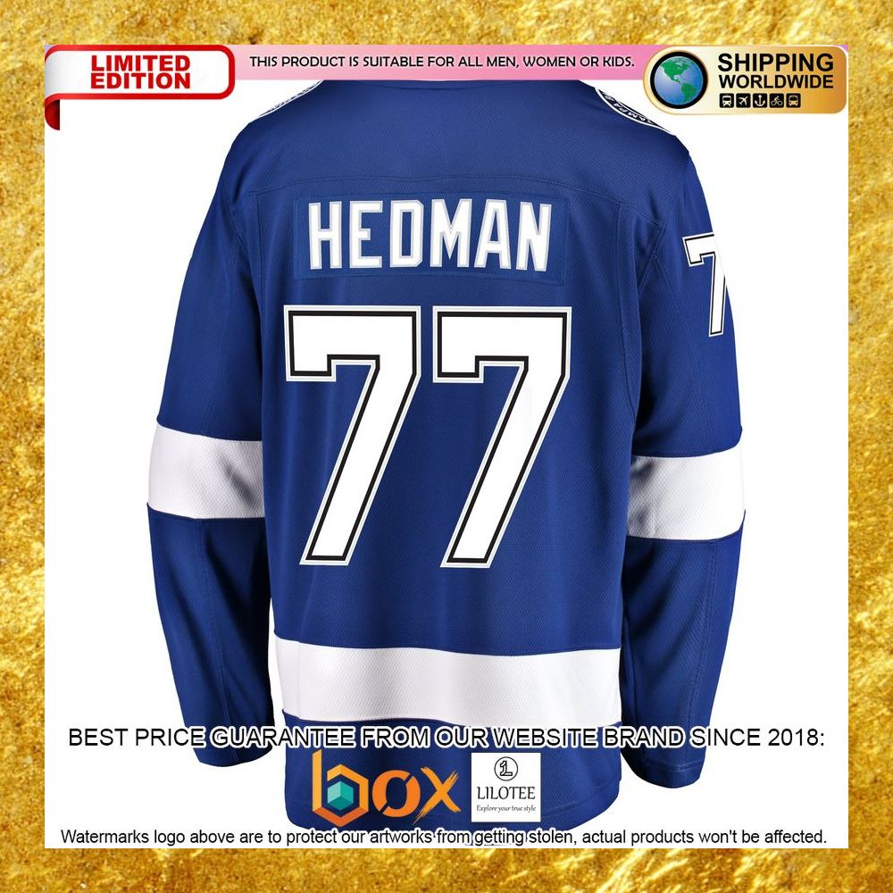 NEW Victor Hedman Tampa Bay Lightning Home Player Blue Hockey Jersey 11